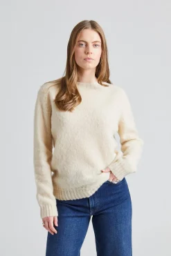 W Shaggy Brush Lambswool Sweater Cream