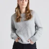 W Shaggy Brush Lambswool Sweater Silver