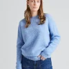 W Shaggy Brush Lambswool Sweater Ice Sea