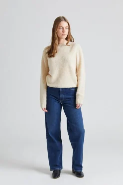 W Shaggy Brush Lambswool Sweater Cream