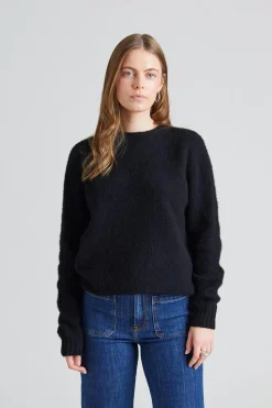 W Shaggy Brush Lambswool Sweater Black