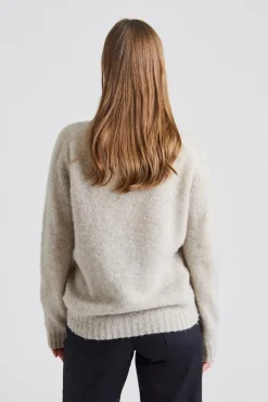 W Shaggy Brush Lambswool Sweater Putty