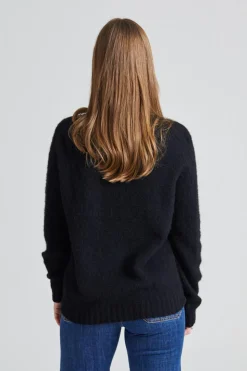 W Shaggy Brush Lambswool Sweater Black