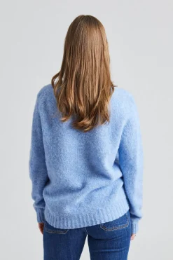W Shaggy Brush Lambswool Sweater Ice Sea
