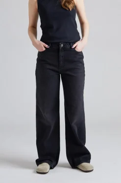 W Wide Jeans Black Washed