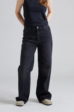 W Wide Jeans Black Washed