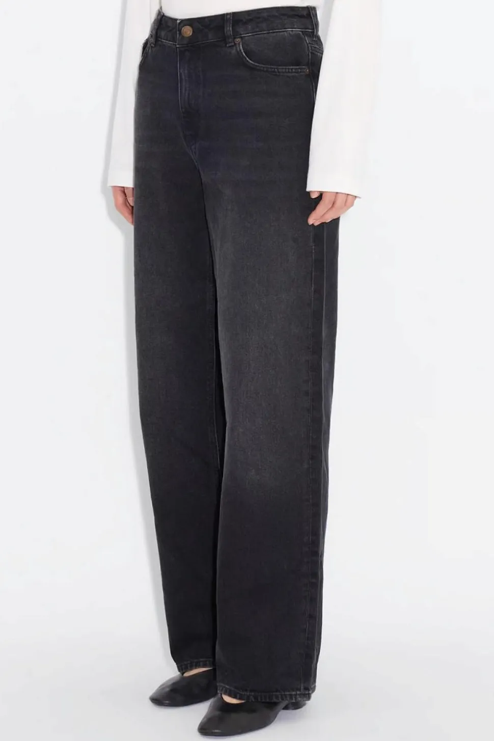 W Wide Jeans Black Washed