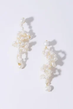 White Lotus Earrings Gold