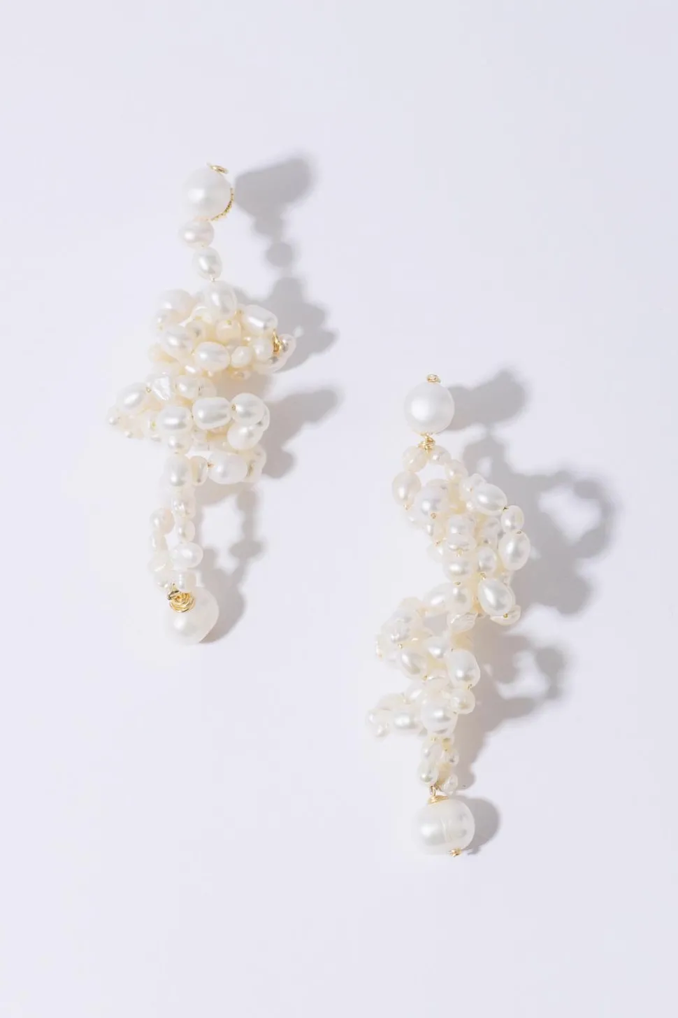White Lotus Earrings Gold