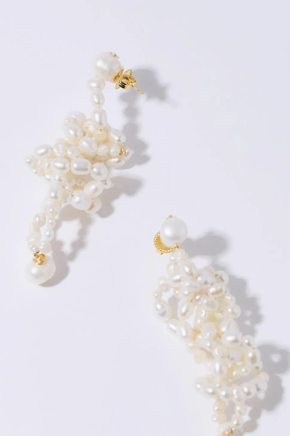 White Lotus Earrings Gold