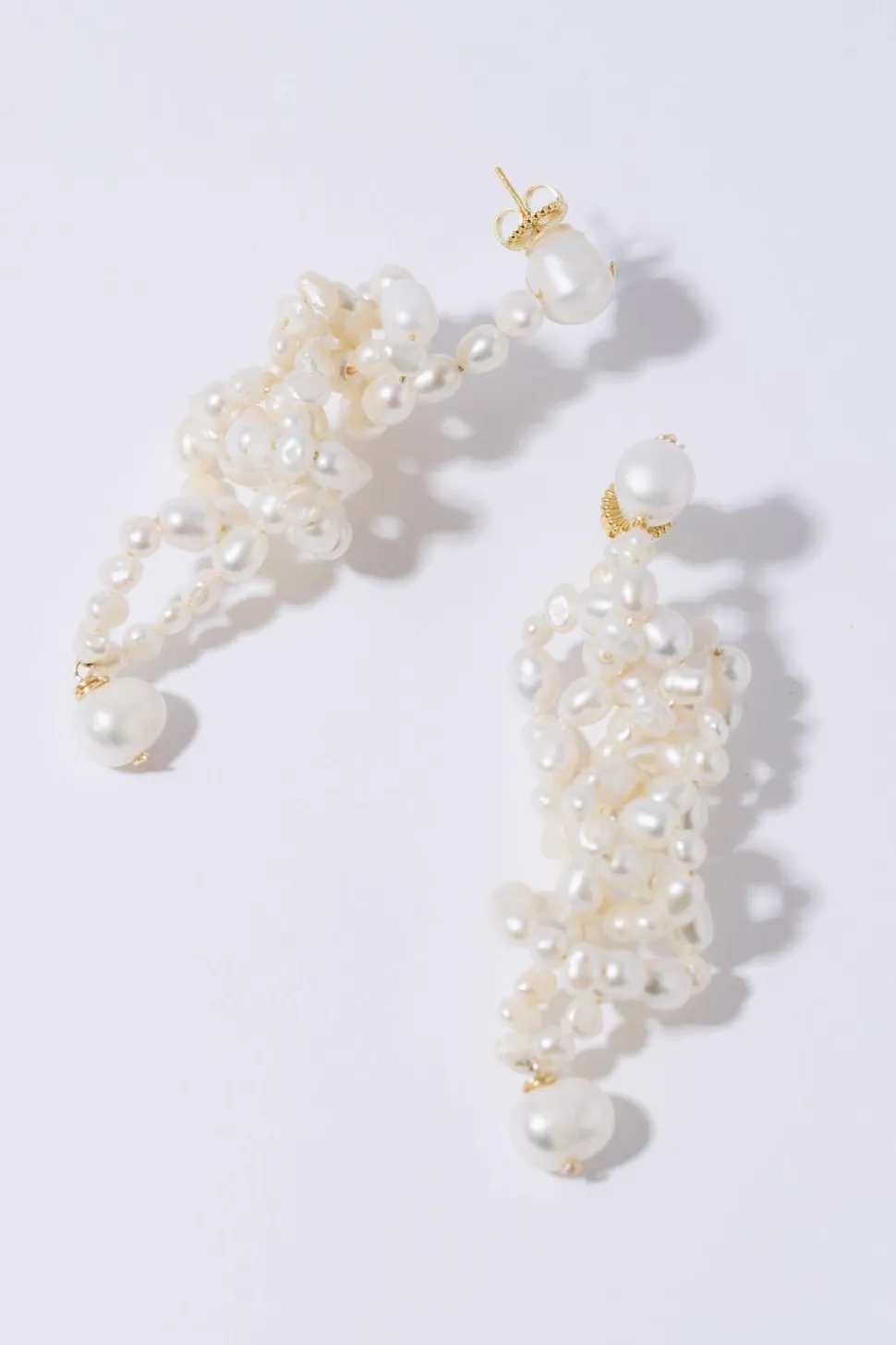 White Lotus Earrings Gold