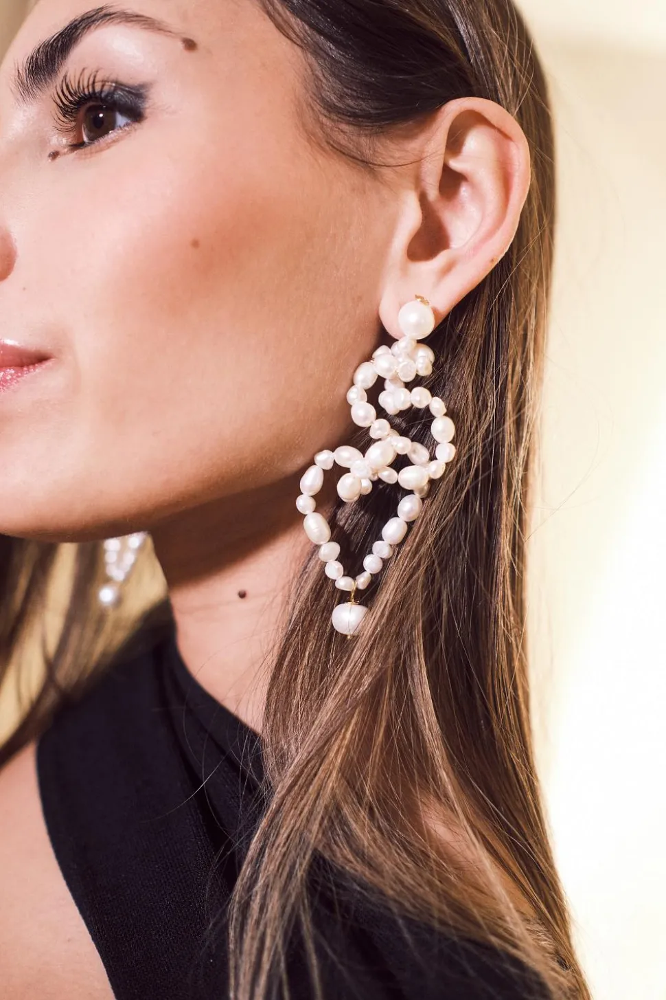 White Lotus Earrings Gold