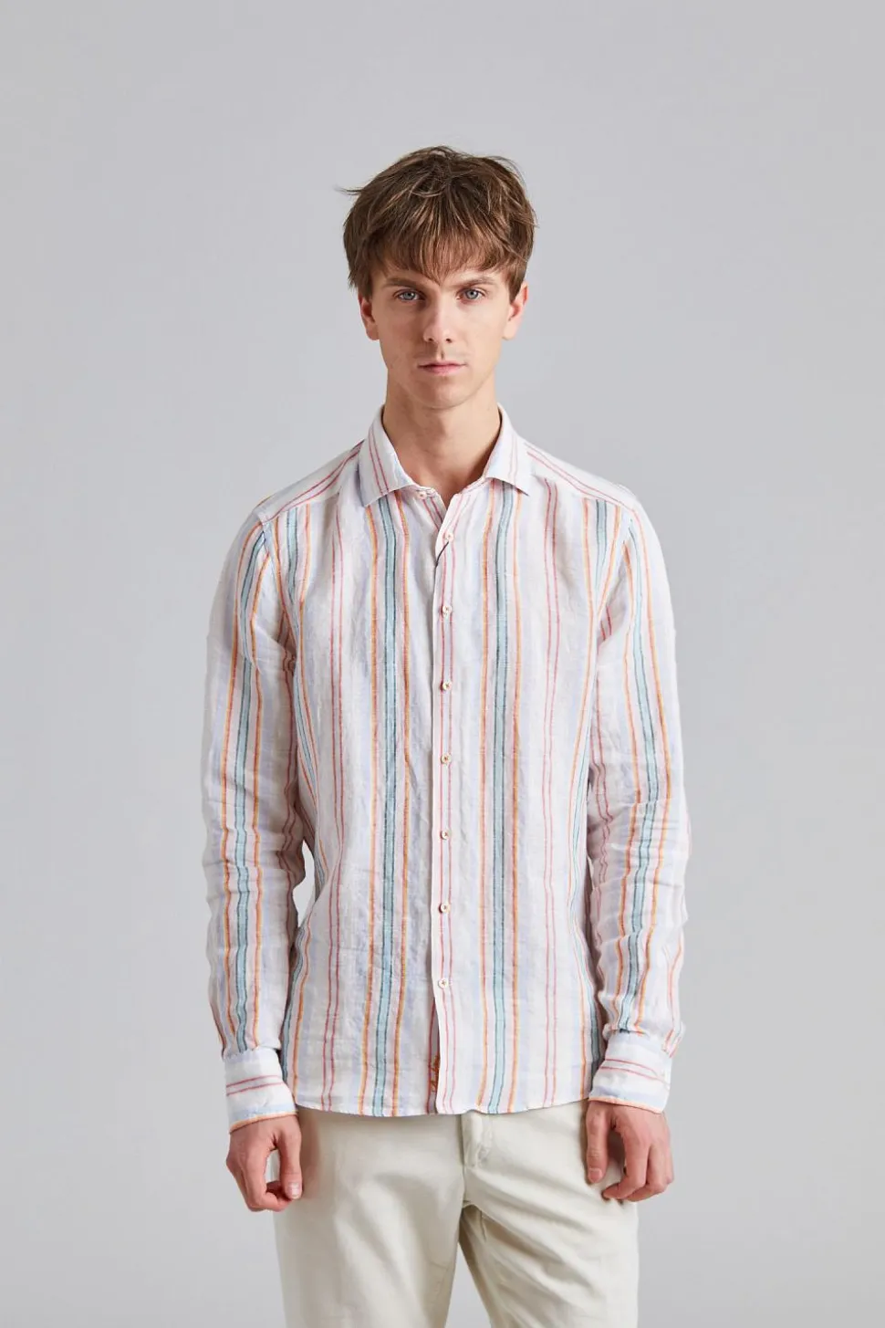 White Striped Linen Shirt