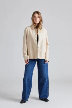 Women Short Loden Light Pressed Wool Cream