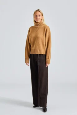 Wool Turtleneck Sweater Camel