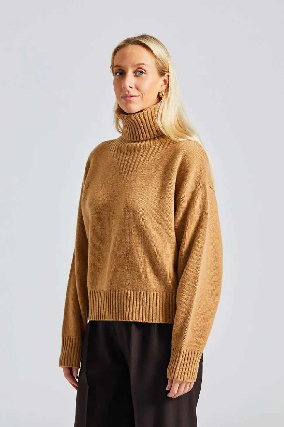 Wool Turtleneck Sweater Camel