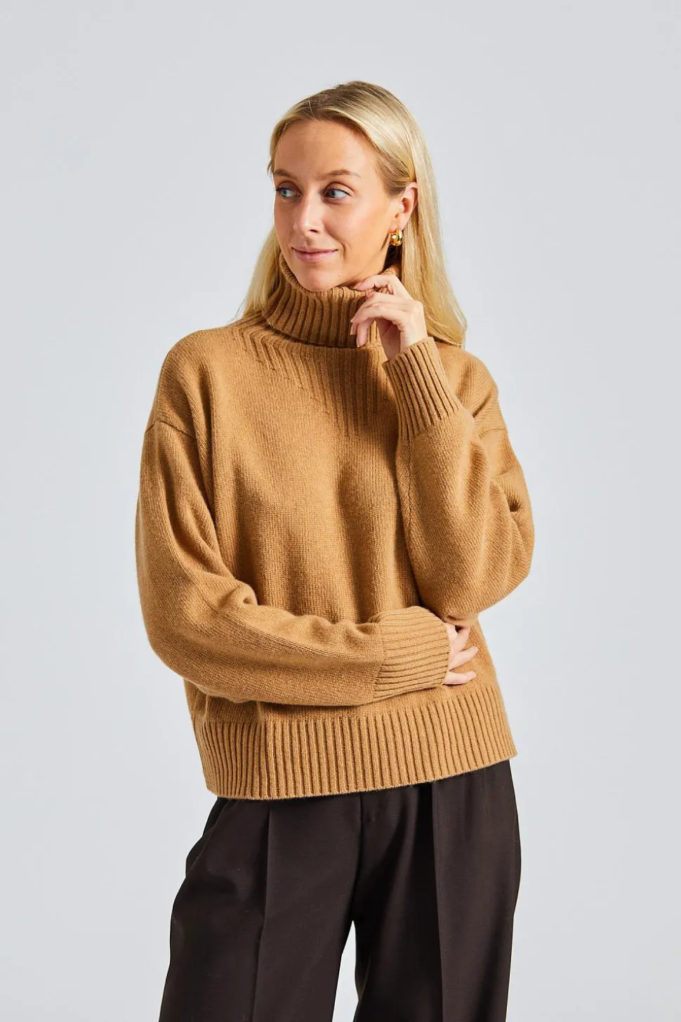 Wool Turtleneck Sweater Camel