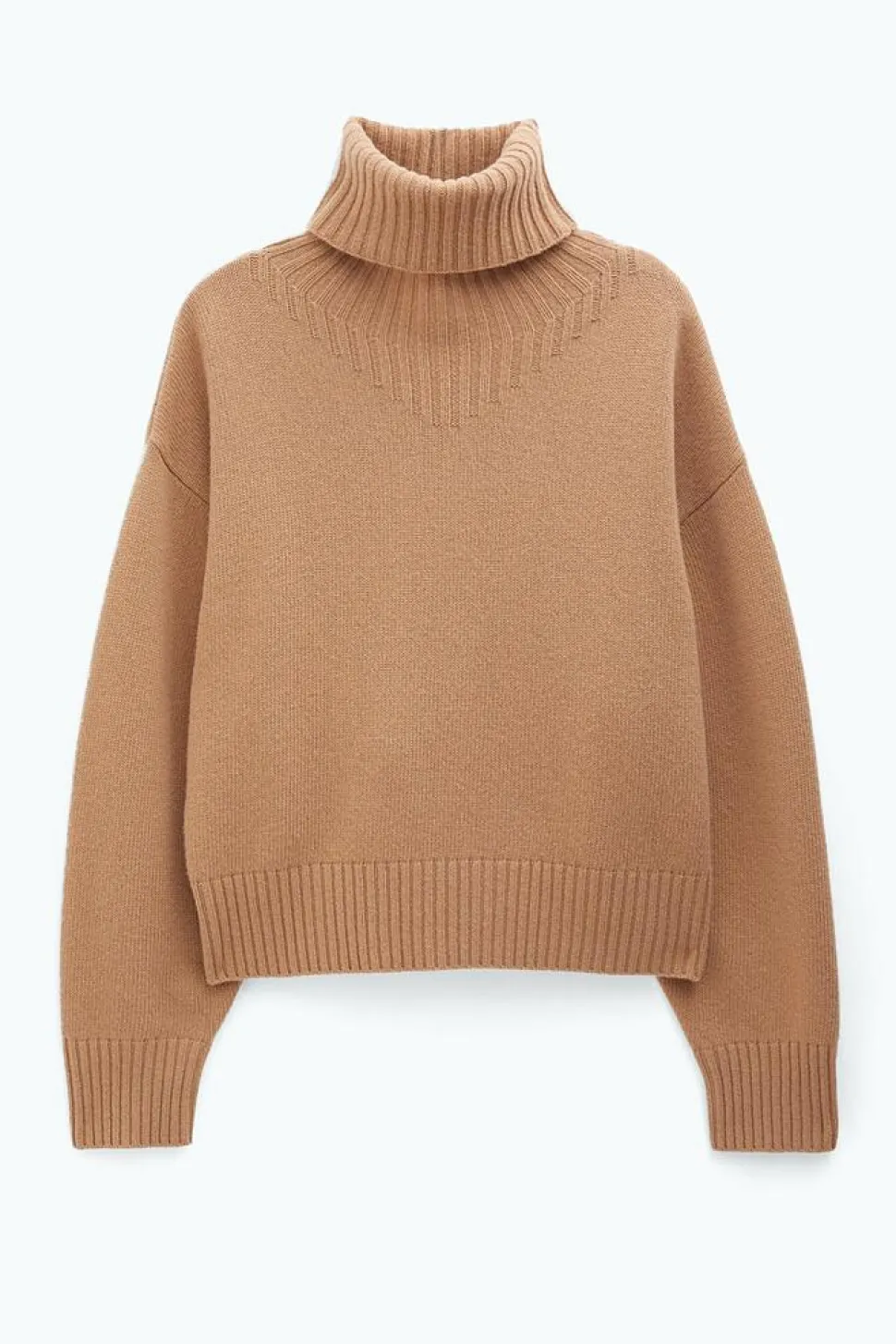 Wool Turtleneck Sweater Camel
