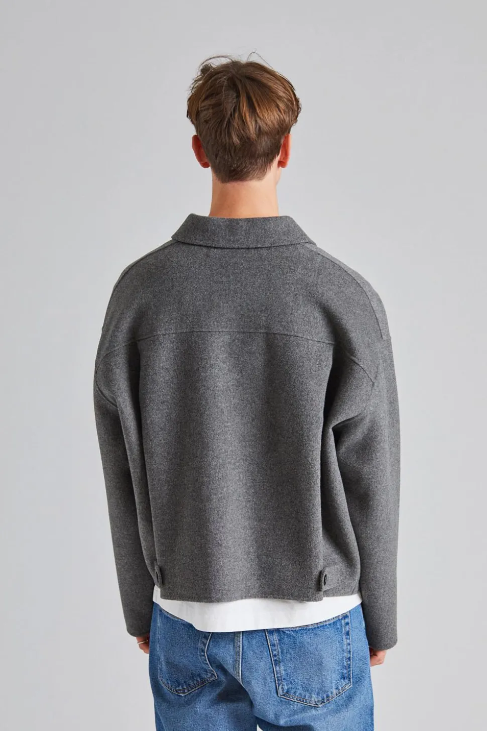 Wool Zipper Jacket FN-MN-OUTW000939 Grey Melange