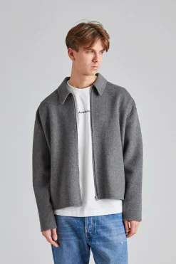 Wool Zipper Jacket FN-MN-OUTW000939 Grey Melange