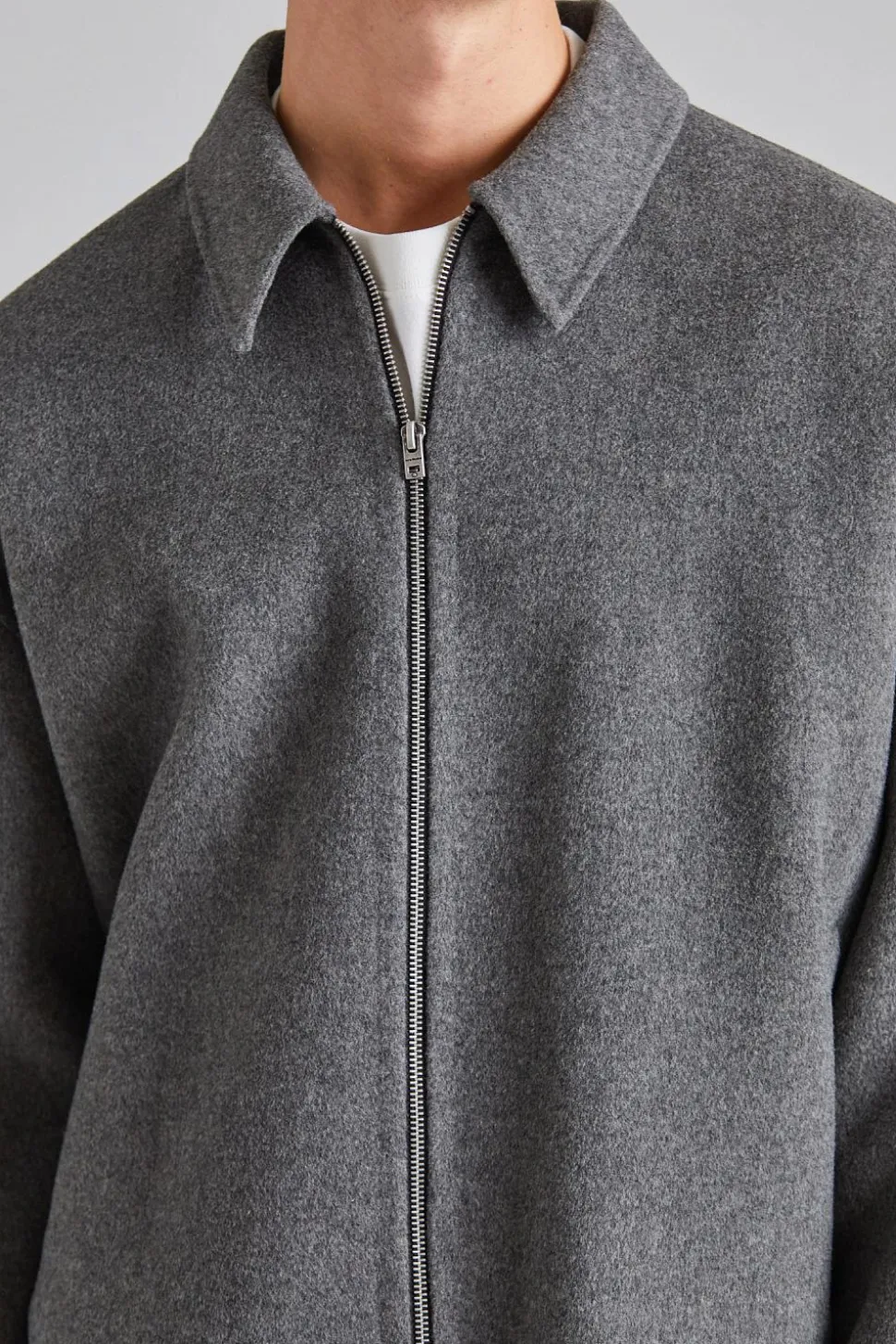 Wool Zipper Jacket FN-MN-OUTW000939 Grey Melange