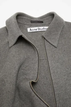 Wool Zipper Jacket FN-MN-OUTW000939 Grey Melange