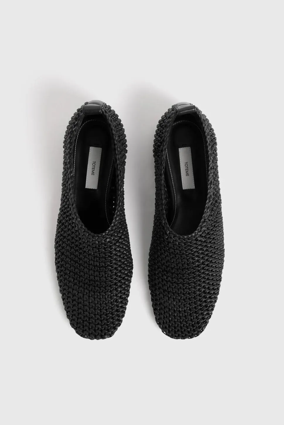 Woven Leather Ballerinas Black