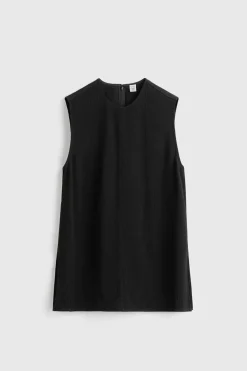 Woven Stripe Top Black