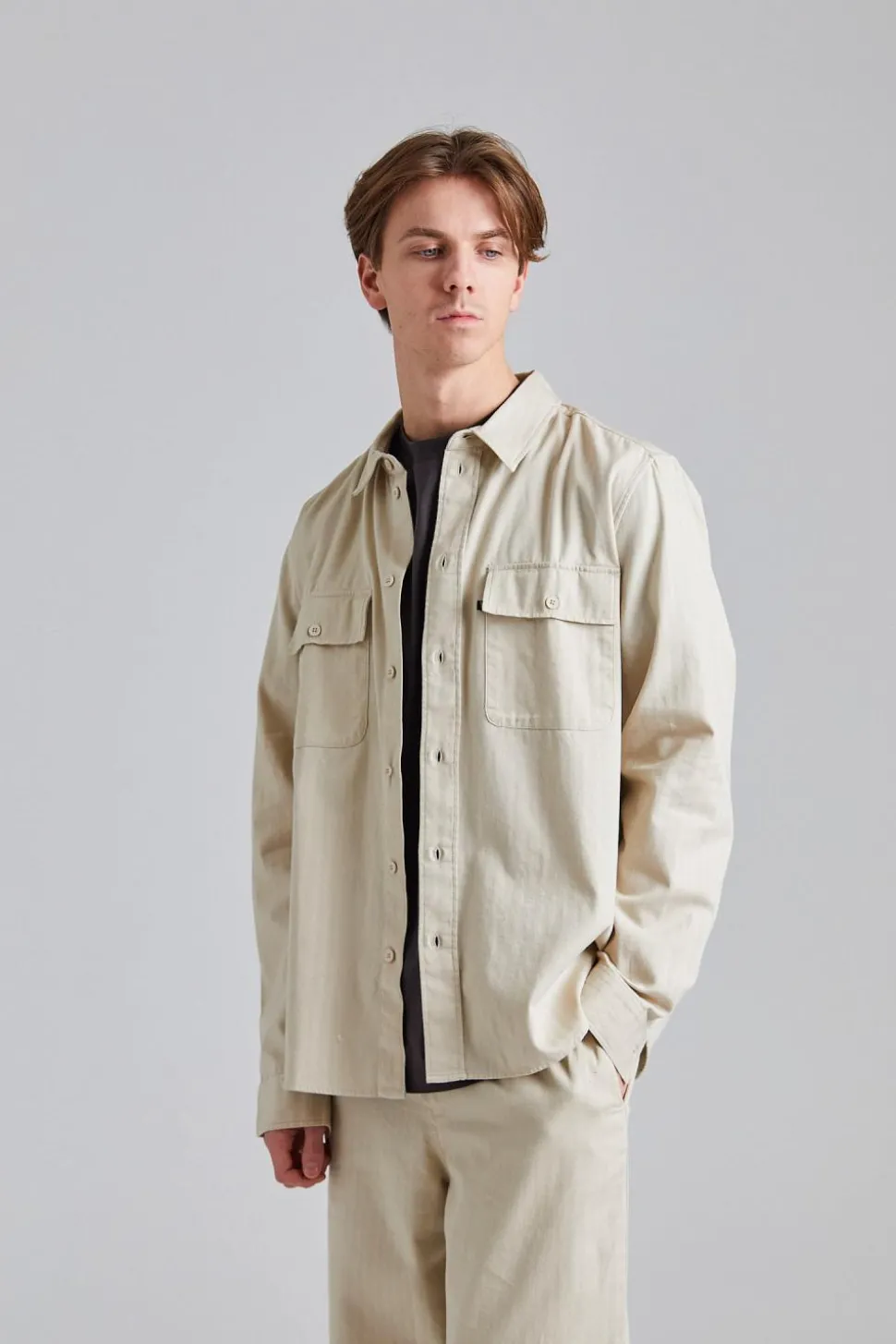WWAxl Herringbone Shirt Sand Grey