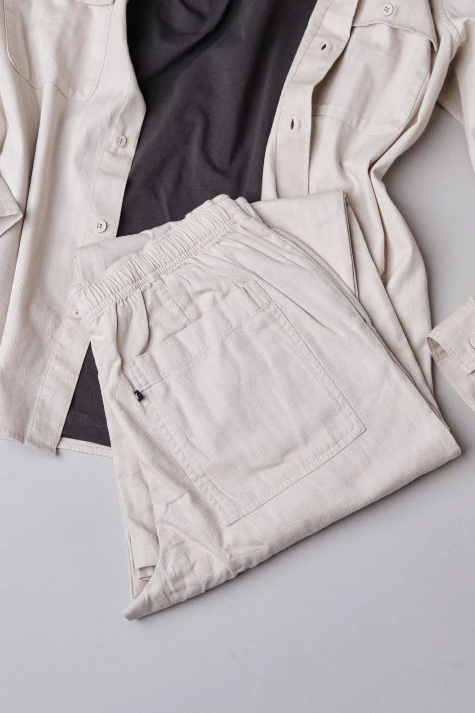 WWLax Herringbone Trousers Sand Grey