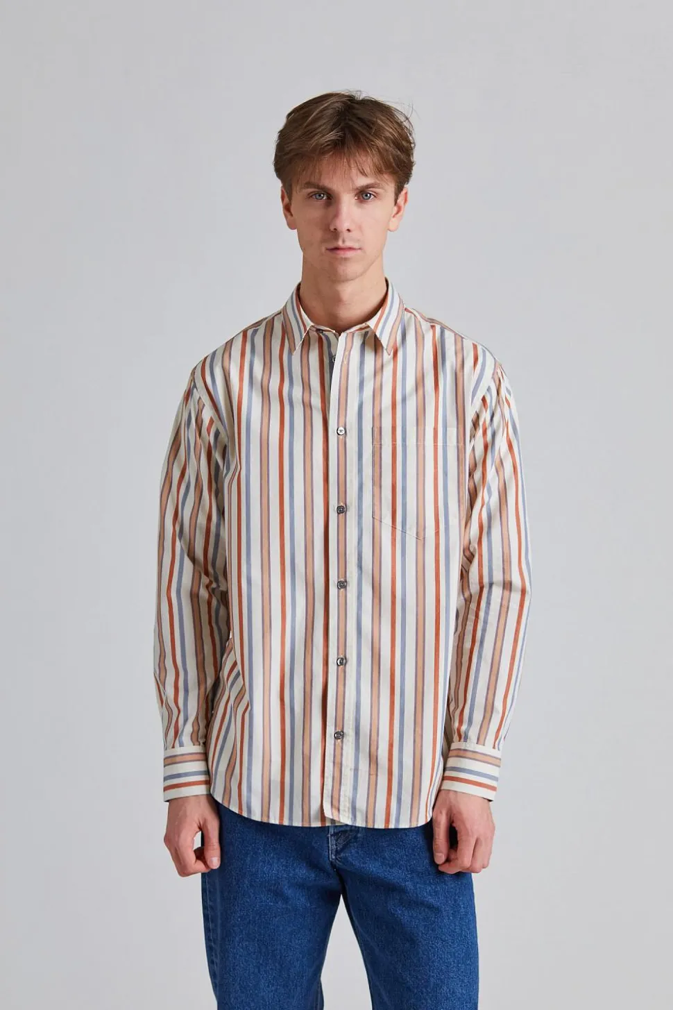 WWNico Shirt Stripe Silver Grey