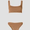Xandra Bikini Crinkle Metallic Cocoa