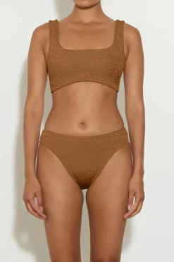 Xandra Bikini Crinkle Metallic Cocoa
