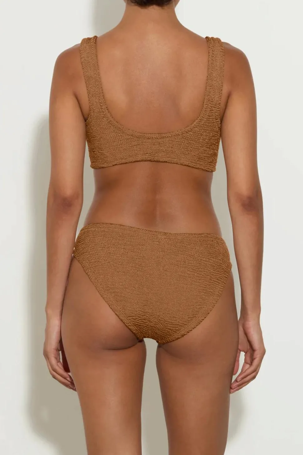 Xandra Bikini Crinkle Metallic Cocoa