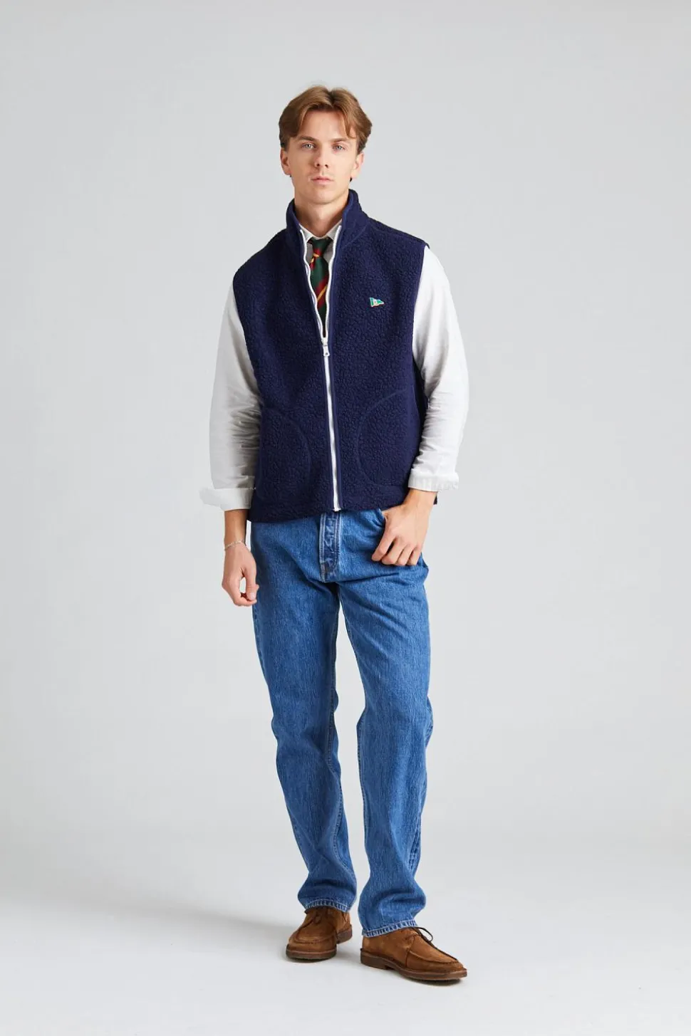 Zip Through Fleece Vest Navy