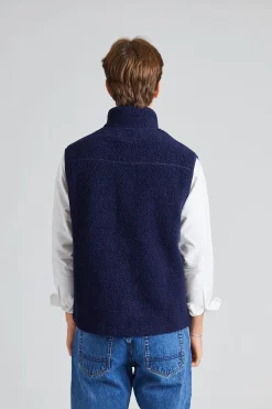 Zip Through Fleece Vest Navy