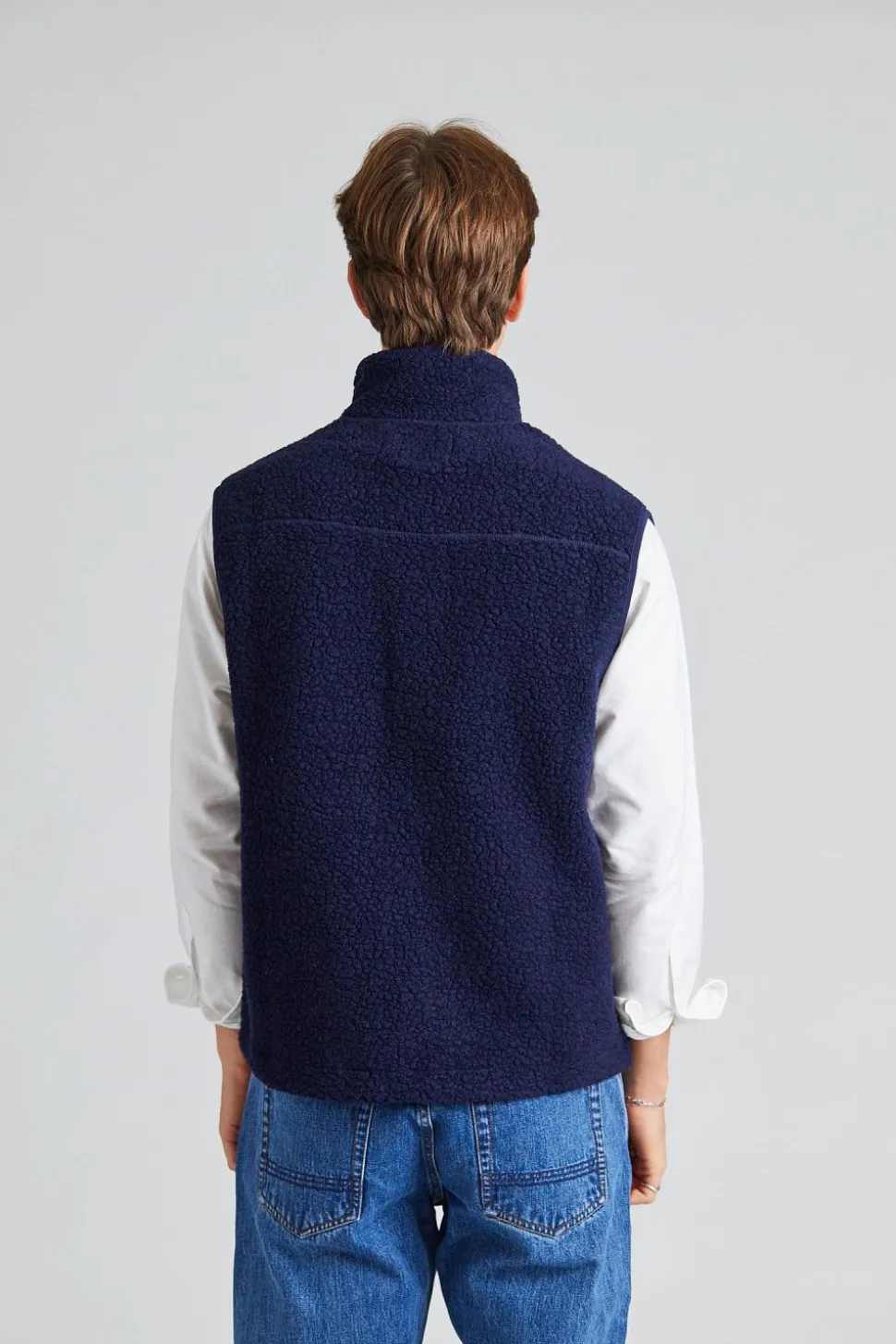 Zip Through Fleece Vest Navy